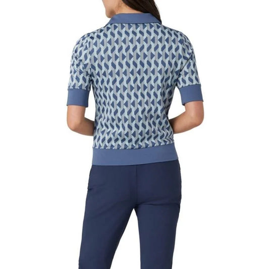 1/2 SLEEVE WAIST LENGTH GEOMETRIC JACQUARD Polo